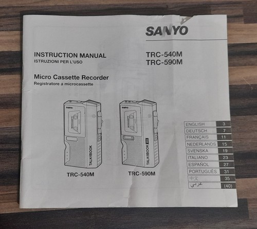 Sanyo TRC-590M Talk Book VAS Micro Cassette Voice Recorder Boxed With Mini Tape - Bild 2 von 12