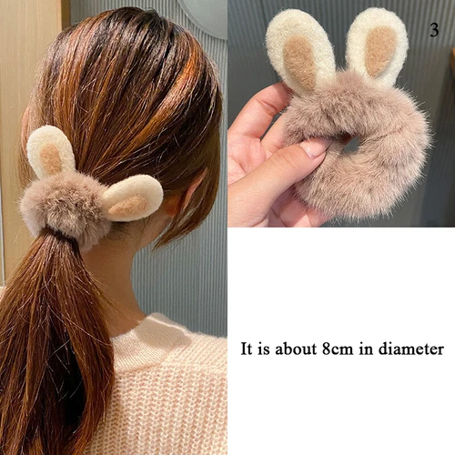 2X Plüsch Haargummi Hase Kaninchen Rabbit Mädchen Haarschmuck 15 Farben - Bild 14 von 21
