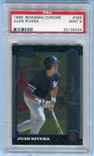 1999 Bowman Chrome #386 Juan Rivera RC Rookie Card PSA 9 Mint Yankees Graded. rookie card picture