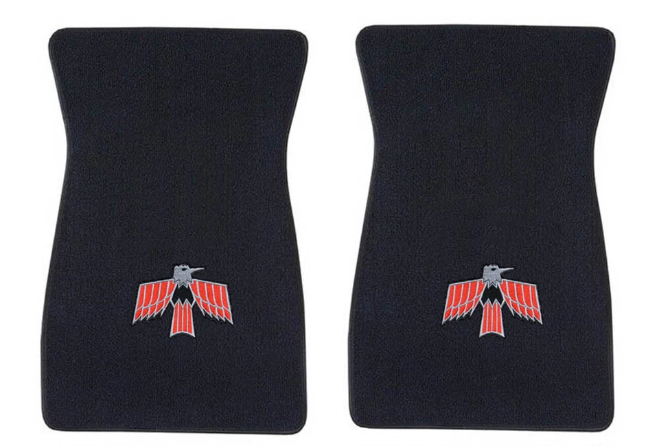 ¡NUEVO! Juego de 4 alfombrillas Pontiac Firebird 1967-1973 alfombra negra logotipo de pájaro Foto 4 de 4