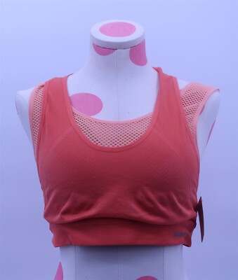 Reebok Sports Bra 2XL Peach Orange Non Padded Racerback Mesh