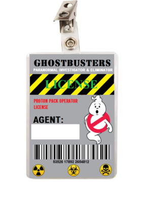 Ghostbuster Clip on Pass Abzeichen Lizenz Ghost Eliminator Agent Kostüm Zubehör