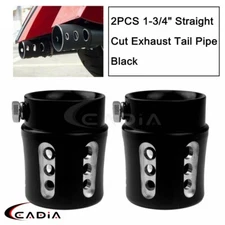 2Pcs/Pair Exhaust End Tips For Harley Chopper 1-3/4" Straight Cut Exhaust Pipes