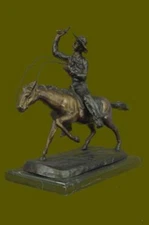 Huge Sale Bronco Buster 16" Bronze Western Cowboy Sculpture Frederic Remington