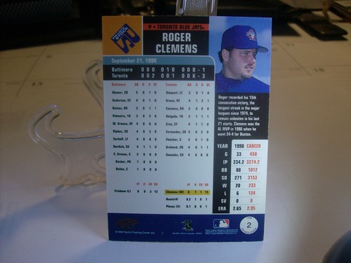 1999 Pacific Private Stock #2 - Roger Clemens - Toronto Blue Jays 99-019 - Picture 2 of 2