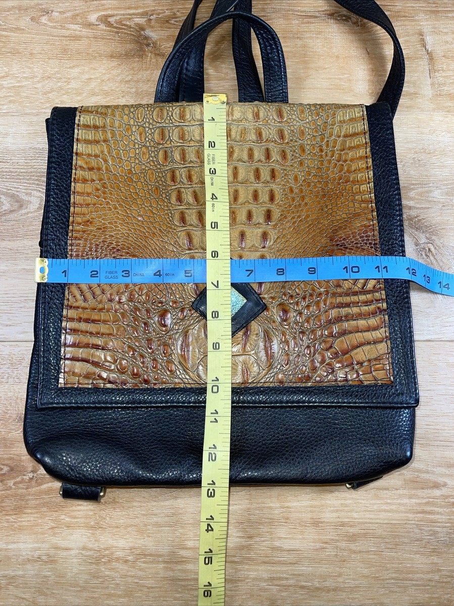Stunning Crocodile W Leather Artist Made Backpack Purse W