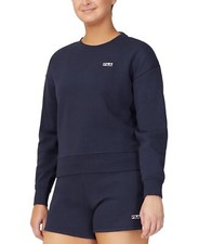 FILA NWT Women's Stina Casual Fleece Cotton Sweatshirt TOP Navy Blue Size XL