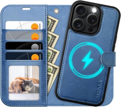 OCASE für iPhone 16 Pro Max Hülle, Abnehmbare 2 in 1 PU Leder Wallet Case mit