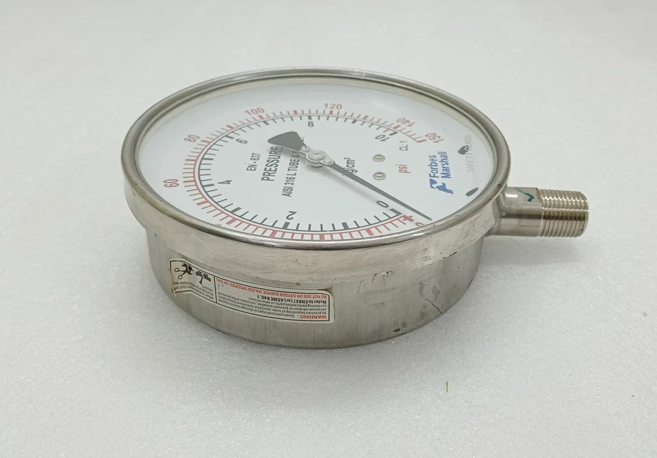 Forbes Marshall Pressure Gauge EN-837 AISI 316 L Tube & Socket 0 -10 Psi 0-150 - Image 3 of 4