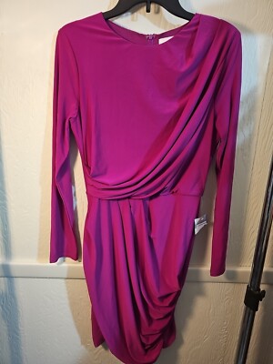 ASTR The Label Womens Dress Magenta Long Sleeve Medium Ruched NWT | eBay ASTR The Label Womens Dress Magenta Long Sleeve Medium Ruched NWT | eBay