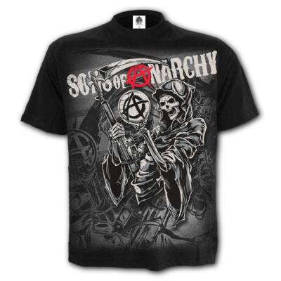 Spiral Direct SOA Reaper Montage Mens T-Shirt Gothic Tattoo Clothing