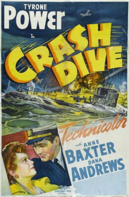 69258 Crash Dive Tyrone Power Anne Baxter Dana Andrews Wall Decor Print Poster