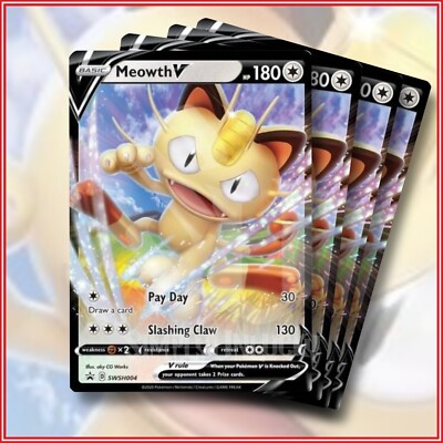meowth v pokemon card Black Star Graded Promo New Colorless Rarity 2026 Pokemon Por En-perfect Order