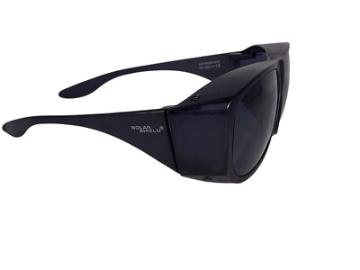 Solar Shield Black Sunglasses Unisex FO Z87.1+ Wrap Around Fits Over Glasses