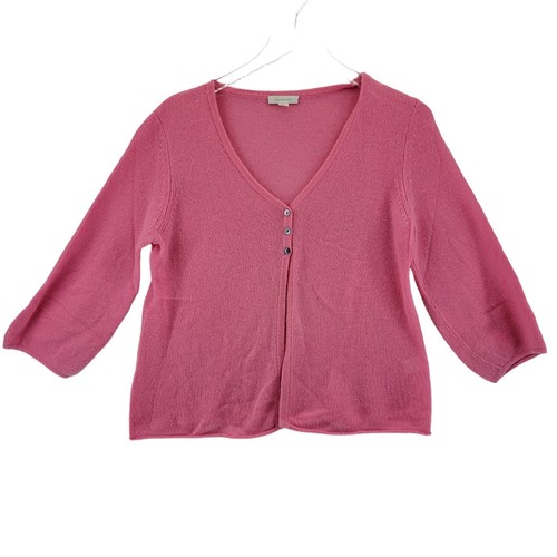 garnet-hill-100-cashmere-cardigan-sweater-size-small-pink-needs-tlc-ebay