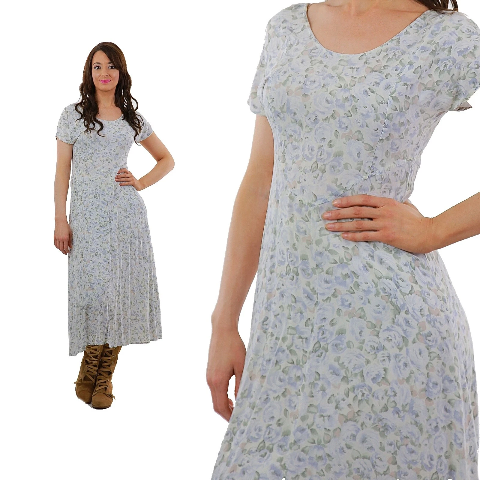 Vestidos Vintage Grunge Blanco para Mujeres