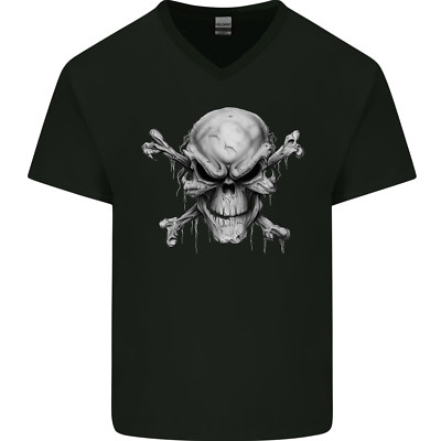 Vendetta Inc. Maglietta Uomo Teschio Corvo - T-Shirt 100% Cotone Nero Modello 1167 - 4