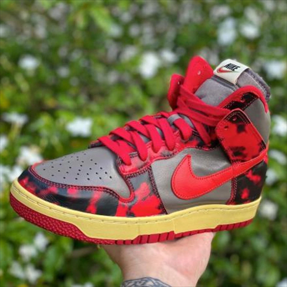 NIKE DUNK HIGH 1985 SP RED ACID WASH CHILE RED CAVE STONE DD9404-600 US 9