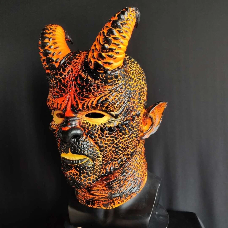 Máscara de látex The Devil Cosplay drama disfraces de Halloween accesorios para realizar Foto 2 de 4
