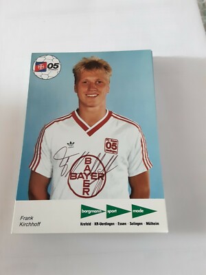 Signierte AK Frank Kirchhoff Bayer Uerdingen NEU