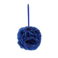 Mega Crafts - 8" Artificial Flower Pomander Kissing Ball - Dark Blue, 1PC