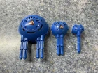 GI Joe Vehicle ARMOR BOT Side Head Gun 1993 Original Part CVP Set Of 3 Blue