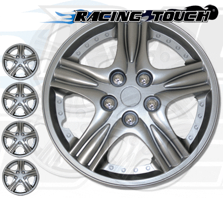 Wheel Cover Replacement Hubcaps 15" Inch Metallic Silver Hub Cap 4pcs Set #510 - Picture 2 of 5