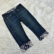 BURBERRY LONDON cropped denim Nova check Men's unisex 25in used AUTHENTIC