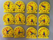 12 Hour 5  Student Clock Set of 12 Didex Educational Resources Yellow