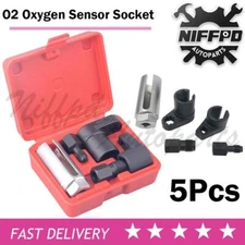 O2 Oxygen Sensor Socket Thread Chaser Set 5PCS O2 Sensor Wrench Removal Tool Kit