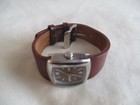 DKNY Wristwatch Brown Leather Buckle Band Solid Stainless Steel WR 30M