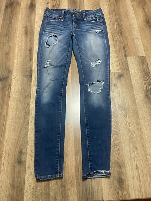 American Eagle Outfitters Jeans, Women's 2, Jeggings, Super Stretch, Distressed