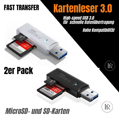 2 Pack Kartenleser Speicherkarte USB 3.0 Stick Card Reader SDHC SDXC MicroSD TF