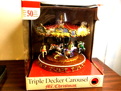Mr. Christmas Triple Decker Carousel Animation Lights & Music