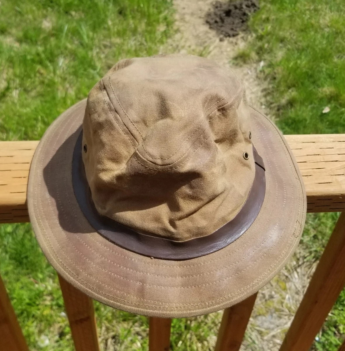 VTG Filson Tin Cloth Packer Hat Cap Fedora Style Men’s Size M Made In USA