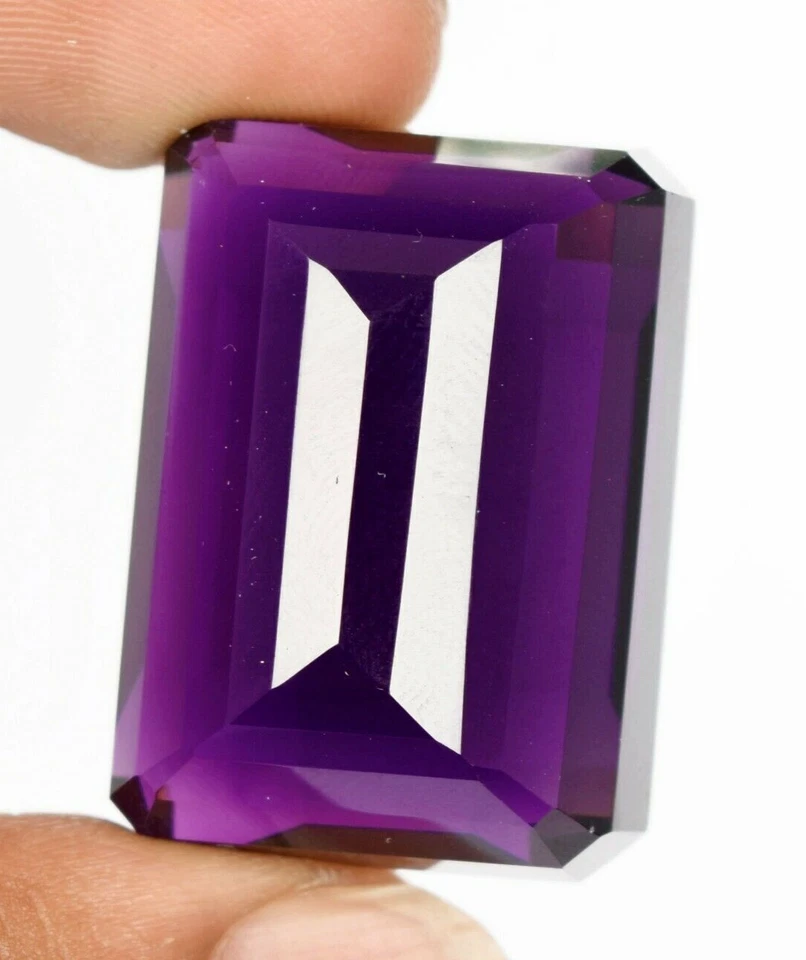 AAA 91.40 Ct. Purple Amethyst Emerald Cut Loose Gemstone Gift for Ring & Pendent - Image 4 of 4