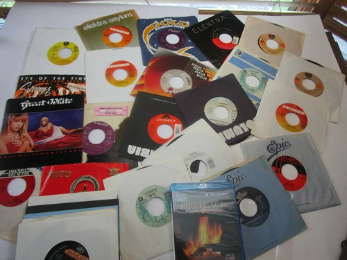 1980s Lot of 28 Singles 45'S Rock Pop Collection MADONNA ,TOTO ,JOEL  + ,NX20