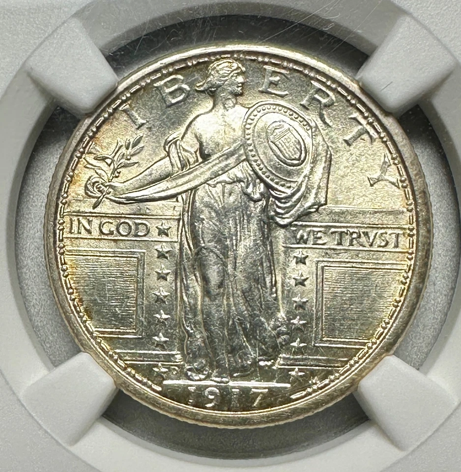 1917-D TYPE 1 STANDING LIBERTY QUARTER NGC MS64 FH NEAR GEM FULL HEAD - Image 3 of 4