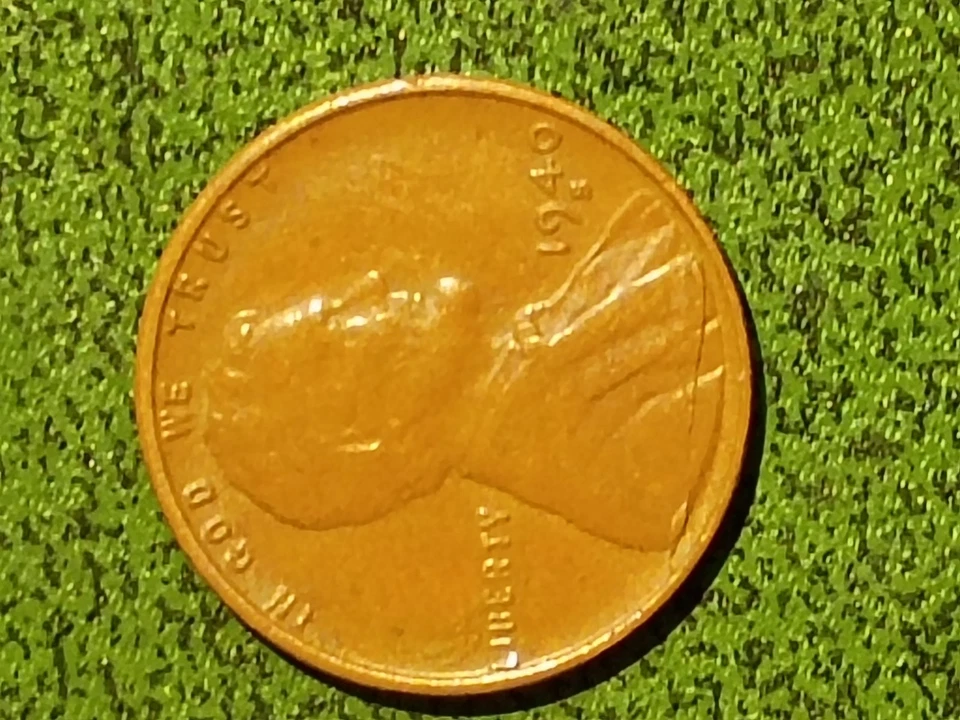 Centavo Lincoln Major Die Break Cud Wheat Penny 1940 S Foto 3 de 4
