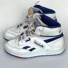 True Vintage 1980s REEBOK BB 4600 kids  Juniors Basketball Shoes Sz 4 White Blue