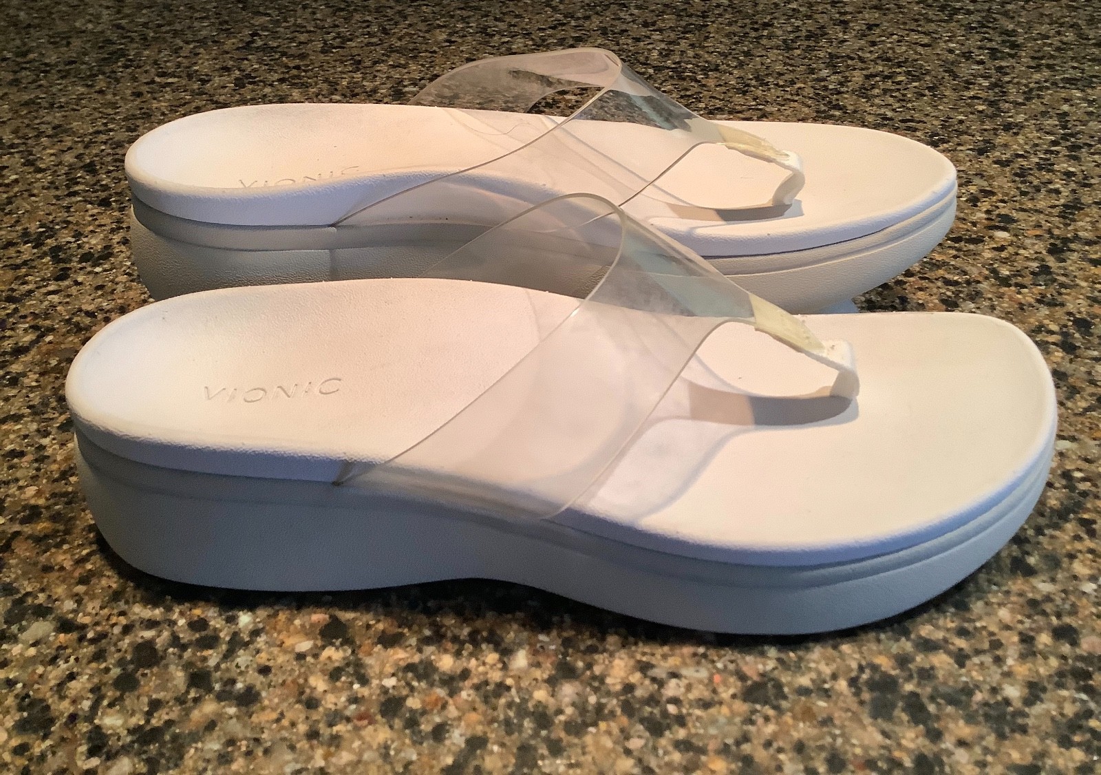VIONIC White Luminous Platform Flip Flop Sandals … - image 1