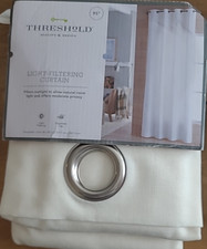 ThresholdWhite Modern Slub Single Light Filtering Curtain Panel 54" x 95" 528-28