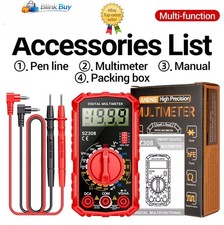 Digital Multimeter ACDC Voltage Current Resistance Scren Meter Ohm Wave test UK