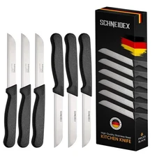 SCHNEIDEX Serrated Paring Knife - Set of 6 Pcs German Solingen Small Knife Se...