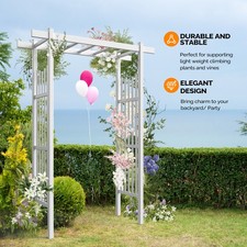 Garden Arch Trellis Pergola Arbor Patio 85 inch Black or White Outdoor Wedding