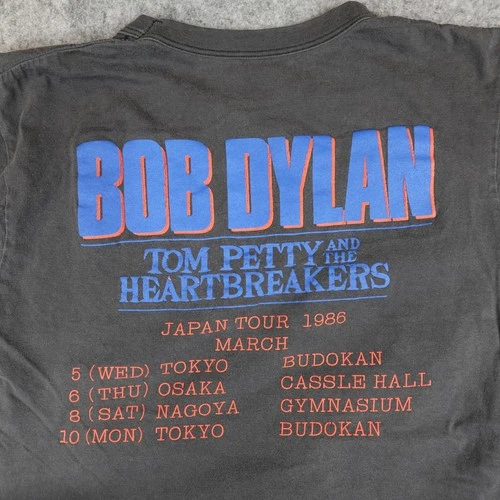 Bob Dylan Shirt Mens Small Black Japan Tour Tom 1980s vintage concert t-shirt, vintage, size S, single stitch, B+ condition