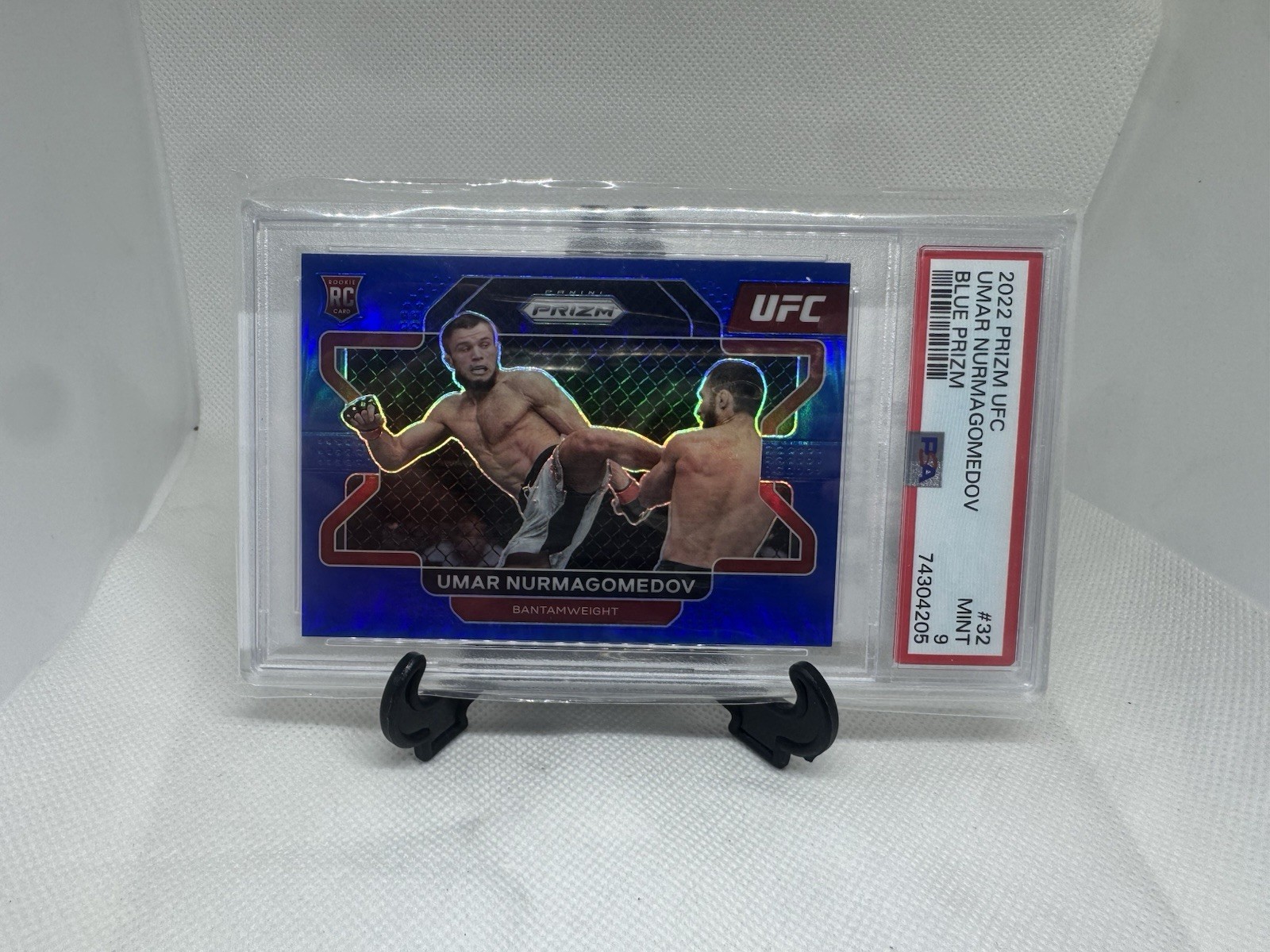 2022 Panini Prizm UFC Umar Nurmagomedov Blue Prizm Rookie /199 PSA 9