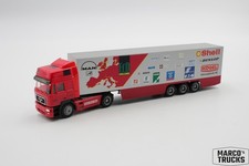 Herpa MAN F2000 19.463 box semitrailer truck red "Trans Euro Test" 1:87 /H25692