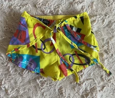 Vintage Toddler 1 / 12M Rodeo Drive California Yellow Retro Pattern Wrap Shorts