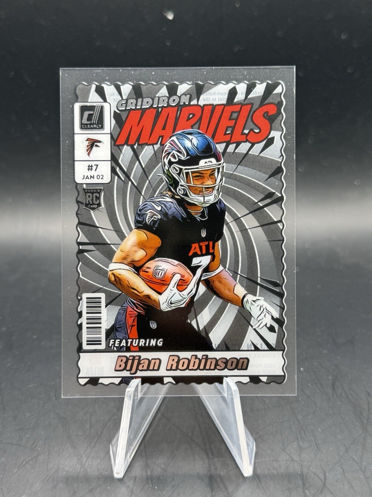 2023 Panini Clearly Donruss Gridiron Marvels BIJAN ROBINSON Falcons RC SP JG8